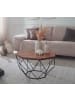 KADIMA DESIGN Couchtisch Sheesham Massivholz / Metall 66 x 40 x 66 cm,
