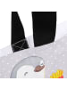 Mr. & Mrs. Panda Damen Schultertasche Pinguin Pommes mit Spruch in Grau Pastell