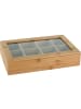 Excellent Houseware Teebox aus Holz, 8 Fächer in Braun, (B) 20 x (H) 6,5 x (L) 32 cm