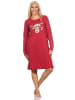 NORMANN Nachthemd Weihnachten langarm Renntier - 88348 in rot