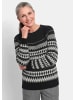 GOLDNER Norwegerpullover mit Raglanärmeln in schwarz / cremeweiß / gemustert