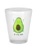 Mr. & Mrs. Panda Likör Glas Avocado Glücklich ohne Spruch in Transparent