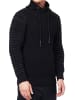 Rusty Neal Biker Grobstrick Stehkragen-Pullover in Schwarz