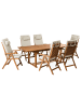Beliani 7-tlg Gartentisch Set JAVA PREMIUM in Braun/Beige