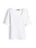 someday. Schmales Jersey-Shirt mit Halbarm und Rundhalsausschnitt in White
