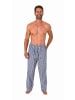 NORMANN Schlafanzug Pyjama Hose lang kariert Baumwolle - 79839 in grau