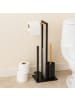 relaxdays WC Garnitur in Weiß/ Natur - (B)21 x (H)65 x (T)18 cm