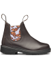Blundstone Chelsea Boot "#2395 Brown Leather With Butterfly Lilac Elastic (Kids)" in Braun