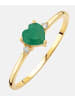 Diamant L'éternel Ring aus 375 Gelbgold mit 0.43 Karat Diamant mit Smaragd