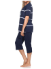 NORMANN Kurzarm Pyjama Schlafanzug Shorty Maritimer Look - 85115 in marine
