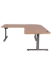 MCW Eck-Schreibtisch D40, Hellbraun, grau