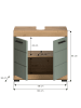 xonox.home Waschbeckenunterschrank in Artisan Eiche/Salbei - (B) 60 x (H) 56 x (T) 34