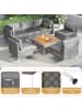 COSTWAY 7 tlg. PE-Rattan Gartenmöbel Set mit Kissen in Grau