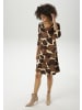 Aniston CASUAL Jerseykleid in dunkelbraun-braun-beige-hellbeige-schwarz