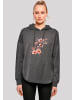 F4NT4STIC Oversized Hoodie Rosa Blumenzweig 3D in charcoal
