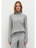 More & More schimmernder Rippstrickpullover in silvergrey melange