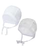 TupTam Unisex Baby Erstlingsmütze zum Binden 2er Pack in grau/weiß
