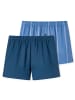 Schiesser Web-Boxershorts 2er Pack in Dunkelblau/Blau