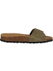 Palado Pantoletten Malta EGS Velours Premium Leather in Khaki