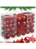 tectake Weihnachtsdeko 86-er Set, bruchsicher, Durchmesser 3, 4 und 6 cm