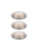 paulmann LED Einbaustrahler Set Cole 3er rund, starr, dimmbar in Weiß/Silber - Ø88mm