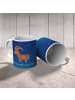 Mr. & Mrs. Panda Teetasse Sternzeichen Steinbock mit Spruch in Sternenhimmel Blau