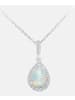 Diamant L'éternel Halskette mit Anhänger aus 375 Weißgold mit Diamant mit Opal