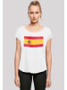 F4NT4STIC Long Cut T-Shirt Spain Spanien Flagge distressed in weiß