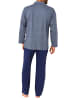 NORMANN Langarm Schlafanzug Pyjama zum durchknöpfen - 77978 in marine