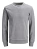 Jack & Jones Basic Sweater Langarm Sweatshirt Rundhals Pullover JJEBASIC in Grau