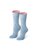 von Jungfeld Blaue Motivsocke mit Blumen-Motiven