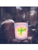 Mr. & Mrs. Panda Windlicht aus Glas Blume Kleeblatt ohne Spruch in Transparent