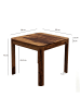 FineBuy Esstisch in Braun / Sheesham / 80x80x76