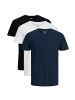 Jack & Jones T-Shirt Organic Basic in Schwarz / dunkelblau / weiß