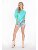 IZIA Women Sweatshirt in Turquoise Blue