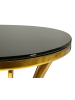 Mauro Ferretti Hoher Tisch aus Metall und Glas in Gold und Schwarz (Ø 40x81 cm)