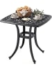COSTWAY Beistelltisch mit Schirmloch Aluminiumguss 54 x 54 x 53 cm in Schwarz