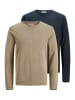 Jack & Jones Pullover Leo in Hellbraun / dunkelblau