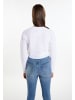 myMo Damen Strick Cropped Pullover in Weiss