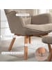 HOMCOM Ohrensessel mit Hocker-72L x 80B x 101Hcm-Khaki
