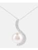 Diamant L'éternel Halskette mit Anhänger aus 375 Weißgold mit Diamant mit Perle