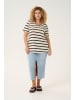 KAFFE curve T-shirt KCedina Loose fit in Turtledove / Black stripe