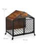 relaxdays Hundekäfig "Industrial" in Braun/ Schwarz - (B)70 x (H)73 x (T)53 cm