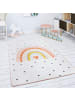 KADIMA DESIGN Kinderteppich waschmaschinenwaschbar Regenbogen Kinderzimmer in Creme