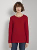 Tom Tailor Tom Tailor Longsleeve Strickpullover mit Rundhalsausschnitt in rot