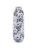 Beliani Blumenvase MULAI in Weiß/Blau - (W) 10 x (H) 30 x (L) 10 cm