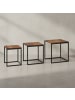 KADIMA DESIGN Beistelltisch-Set aus Sheesham Massivholz und Metall, stilvolles Trio