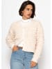SASSYCLASSY Strickjacke mit Loop-Struktur in Hellbeige