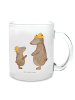 Mr. & Mrs. Panda Glas Bären mit Hut ohne Spruch in Transparent
