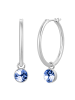 Lulu & Jane Creolen aus Messing mit Glaskristall in silber